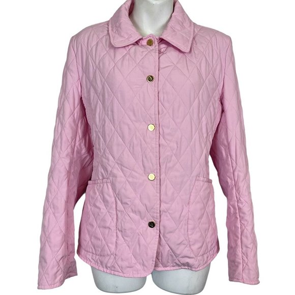 Dooney & Bourke Jackets & Blazers - Dooney & Bourke Quilted Pink Button Down Medium Weight Puffer Coat Jacket sz L